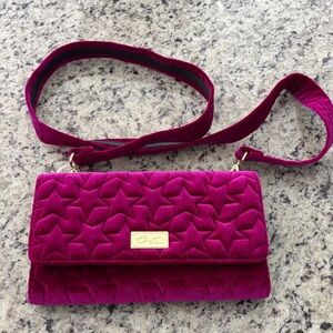 NWOT Luv Betsey by Betsey Johnson Star Velvet Tri-fold Convertible Crossbody